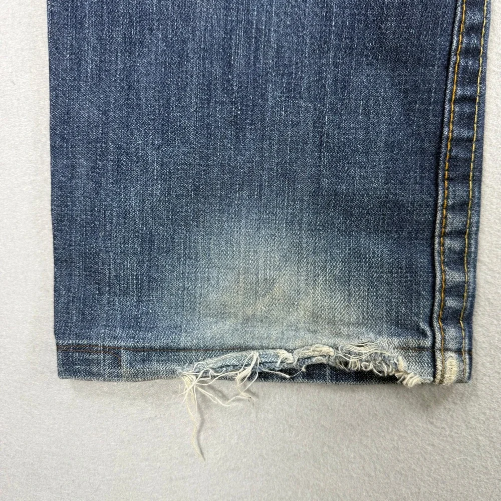 Vintage True Religion Geno Jean Men 34 Medium Wash Selvedge Denim Button Fly USA